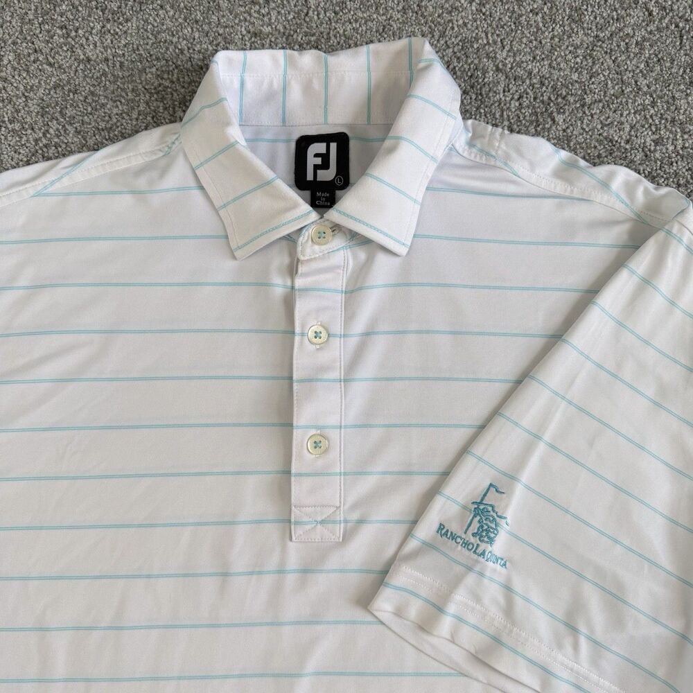 FootJoy Golf Performance Polo Shirt Mens RANCHO LA QUINTA White Size Large